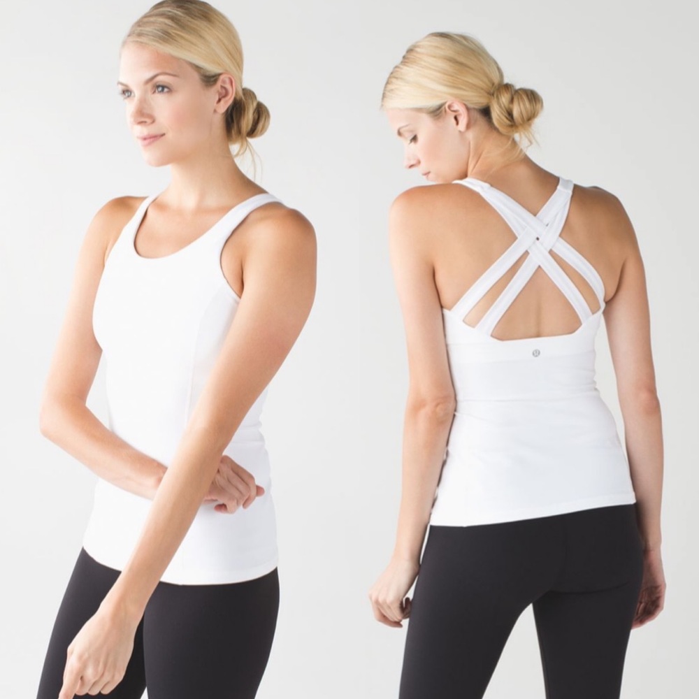 Lululemon Enhearten Tank White Size 8 great cond.